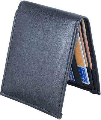 

HolBoro Men Black Artificial Leather Wallet(9 Card Slots), Black-1