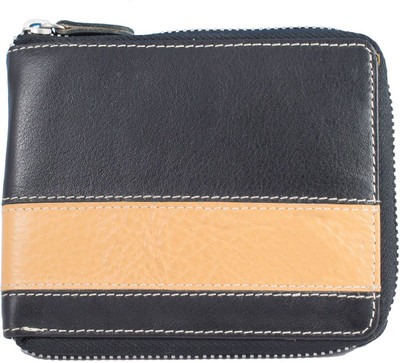 Zeebros Men Black Genuine Leather Wallet(3 Card Slots)