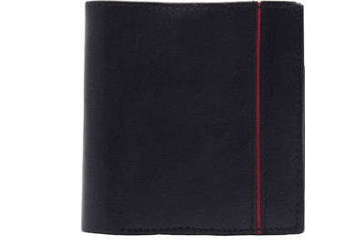 

Unicraft Men Black, Red Genuine Leather Wallet(8 Card Slots), 8 card slots;2 compartments