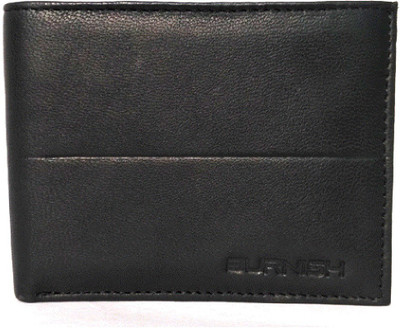 

Burnish Men Black Genuine Leather Wallet(4 Card Slots)