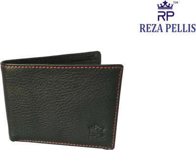 

REZA PELLIS Men Black Genuine Leather Wallet(12 Card Slots)