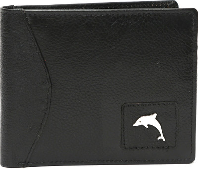 

New Dolphin Men Black Genuine Leather Wallet(4 Card Slots)