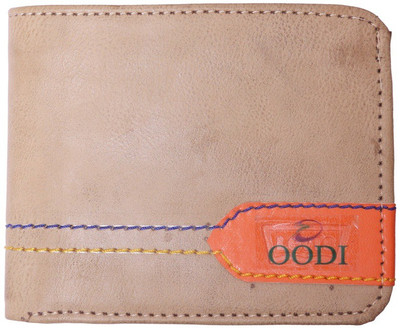 

OODI Men Beige Genuine Leather Wallet(4 Card Slots)