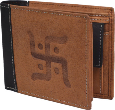 

Hidelink Men Brown Genuine Leather Wallet(9 Card Slots)