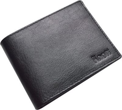 

Knott Men Black Genuine Leather Wallet(18 Card Slots), Black-12