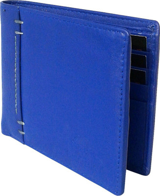 

NUKAICHAU Men Blue Genuine Leather Wallet(8 Card Slots), Blu 8