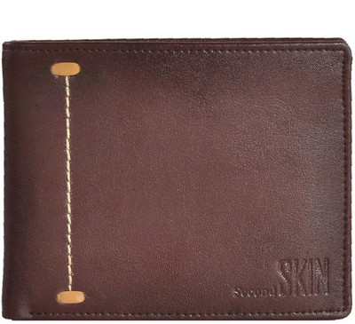

Second Skin Men Brown Genuine Leather Wallet(10 Card Slots)