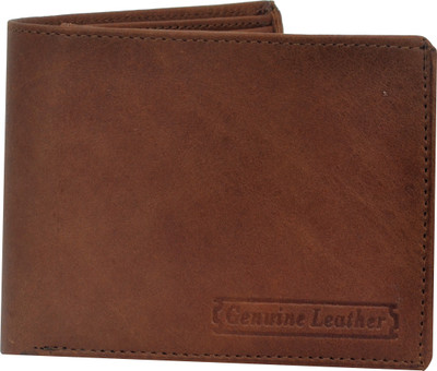 

P&Y Fashion Men Brown Genuine Leather Wallet(3 Card Slots), Light brown