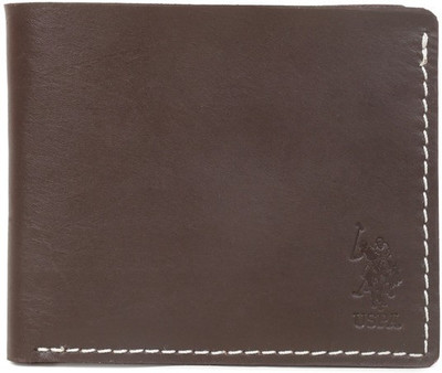 

U.S. Polo Assn Men Brown Genuine Leather Wallet(7 Card Slots), Dark brown