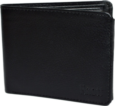 

Knott Men Black Genuine Leather Wallet(9 Card Slots), Black-05