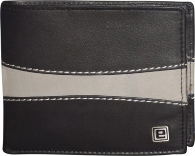 

Style 98 Men Multicolor Genuine Leather Money Clip(8 Card Slots), Black:beige