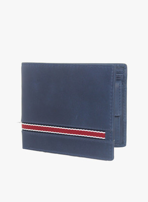 La Roma Men Blue Genuine Leather Wallet(8 Card Slots)