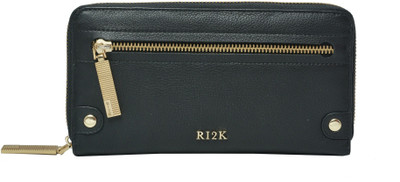 

RI2K Girls Black Genuine Leather Wallet(12 Card Slots), Black-02