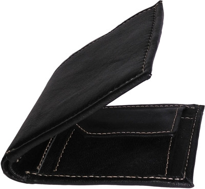 

Rojyo Men Black Genuine Leather Wallet(3 Card Slots), Black002