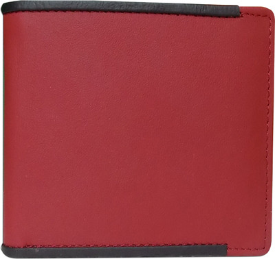 

Style 98 Men Black Genuine Leather Wallet(6 Card Slots), Black;red