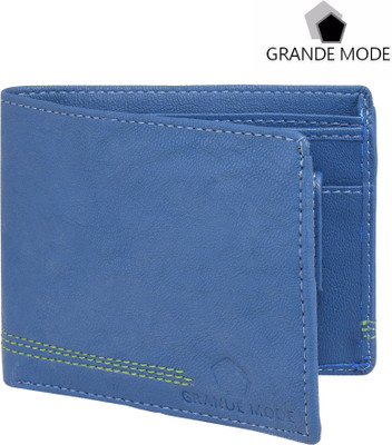 

Grande Mode Men Blue Genuine Leather Wallet(5 Card Slots), Blue-01