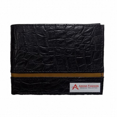 

Arose Fashion Men Black Artificial Leather Wallet(6 Card Slots)