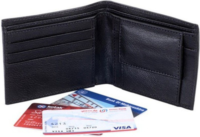 

Borse Men Black Genuine Leather Wallet(3 Card Slots)