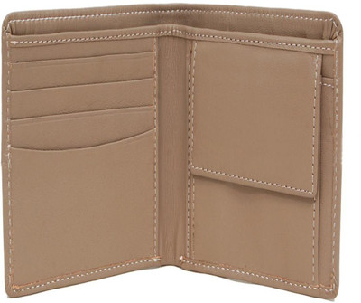 Borse Men Grey Genuine Leather Wallet(4 Card Slots)