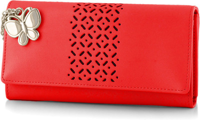 

Butterflies Casual Red Clutch
