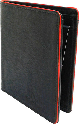 

THE NUKAICHAU Men Red Genuine Leather Wallet(8 Card Slots), Blk red 8