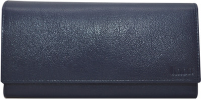 

Knott Women Casual Blue Genuine Leather Wallet(14 Card Slots)