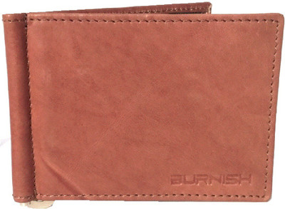 

Burnish Men Brown Genuine Leather Money Clip(6 Card Slots), Tan