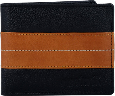 Neoterix Men Black Genuine Leather Wallet(8 Card Slots), Tan-black