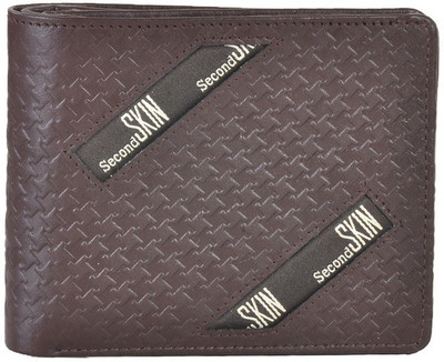 

Second Skin Men Brown Genuine Leather Wallet(10 Card Slots)