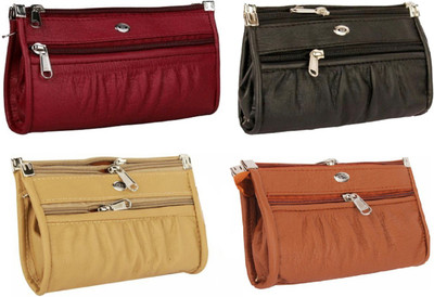 

Feel sixteen Girls Casual Maroon Genuine Leather Wallet(16 Card Slots), Feel 4 panch
