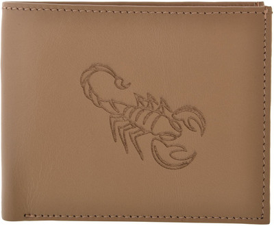 

Red Langur Men Beige Genuine Leather Wallet(7 Card Slots)