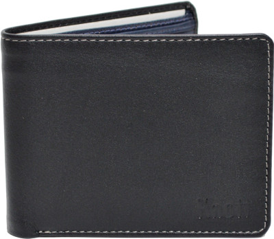 

Knott Men Black Genuine Leather Wallet(5 Card Slots), Black-10