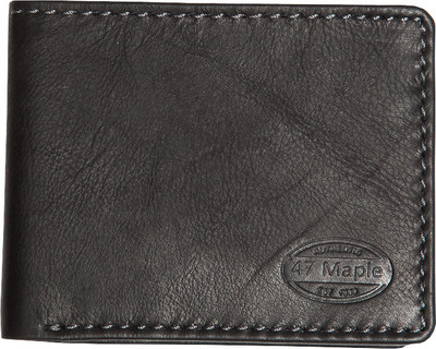 

47 Maple Men Black Genuine Leather Wallet(5 Card Slots)