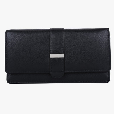 

Teakwood Women Black Genuine Leather Wallet(4 Card Slots)
