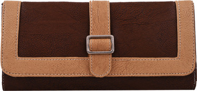 

Fantosy Women Brown Artificial Leather Wallet(5 Card Slots), Brown and beige