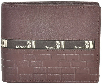 

Second Skin Men Brown Genuine Leather Wallet(10 Card Slots)