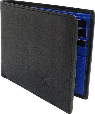 

THE NUKAICHAU Men Blue Genuine Leather Wallet(8 Card Slots), Blk blu 8