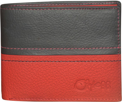 

Style 98 Men Multicolor Genuine Leather Money Clip(6 Card Slots), Black:red