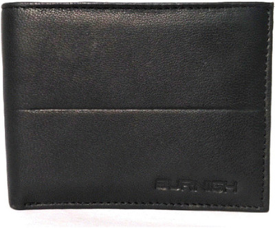 

Burnish Men Black Genuine Leather Wallet(8 Card Slots)