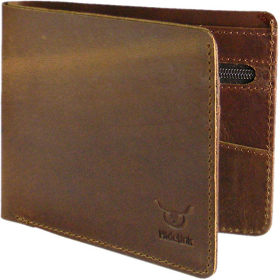 

Hidelink Men Formal Brown Genuine Leather Wallet(4 Card Slots)