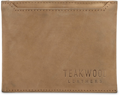 

Teakwood Men Beige Genuine Leather Wallet(8 Card Slots)