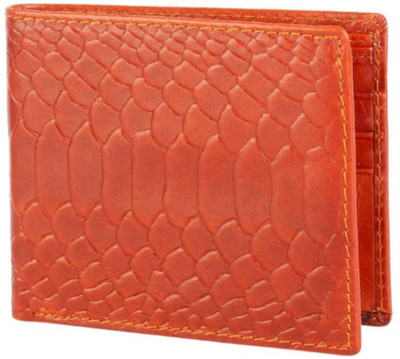 

XCCESS Men Orange Genuine Leather Wallet(3 Card Slots)
