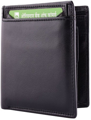

Yark Men Black Genuine Leather Wallet(7 Card Slots)