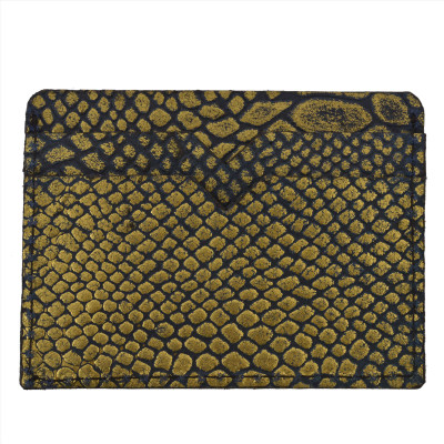 

Hammer Coal Men Gold Genuine Leather Card Holder(4 Card Slots)