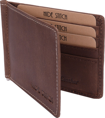 

Hide Stitch Men Brown Genuine Leather Money Clip(8 Card Slots), Dark brown-05