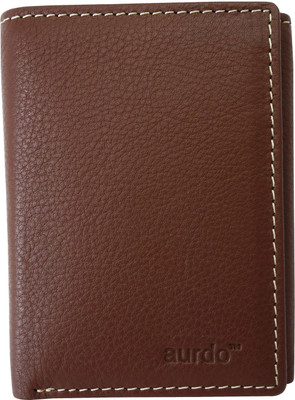 

AurDo Men Brown Genuine Leather Wallet(4 Card Slots)