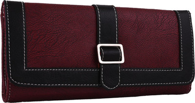 

Fantosy Women Maroon Artificial Leather Wallet(5 Card Slots), Maroon and black