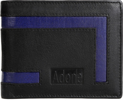 

Adone Men Blue, Black Genuine Leather Wallet(6 Card Slots), Black;blue