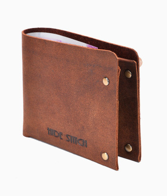 

Hidestitch Boys Brown Genuine Leather Wallet(4 Card Slots), Brown-05