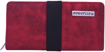 

Fantosy Women Maroon Artificial Leather Wallet, Maroon and black